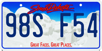 SD license plate 98SF54