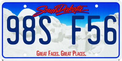 SD license plate 98SF56