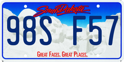 SD license plate 98SF57