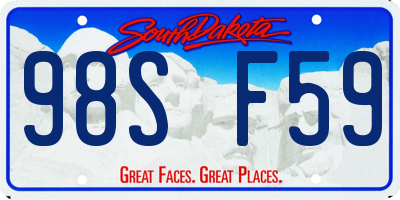 SD license plate 98SF59