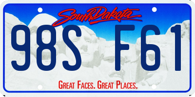 SD license plate 98SF61