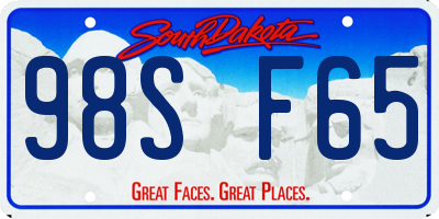 SD license plate 98SF65
