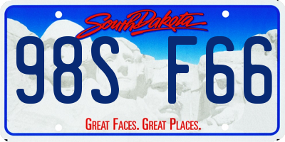 SD license plate 98SF66