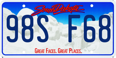 SD license plate 98SF68