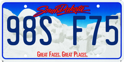 SD license plate 98SF75