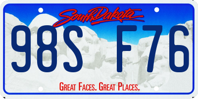SD license plate 98SF76