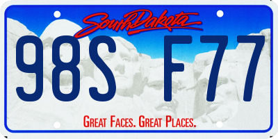 SD license plate 98SF77