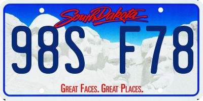 SD license plate 98SF78