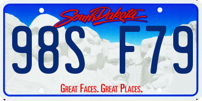 SD license plate 98SF79