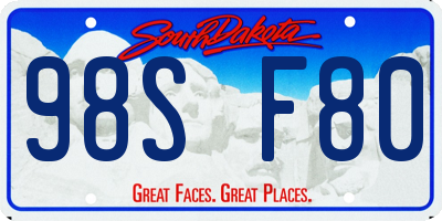 SD license plate 98SF80