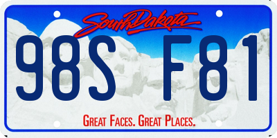 SD license plate 98SF81