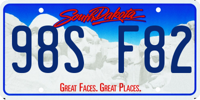 SD license plate 98SF82