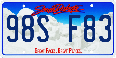 SD license plate 98SF83