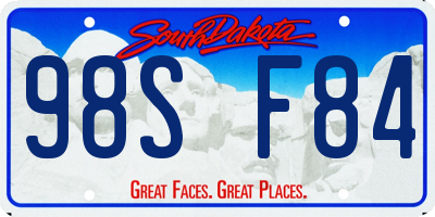 SD license plate 98SF84