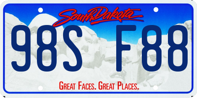 SD license plate 98SF88