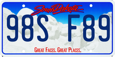 SD license plate 98SF89