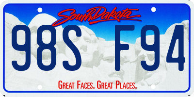 SD license plate 98SF94