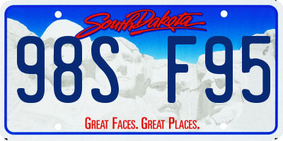 SD license plate 98SF95
