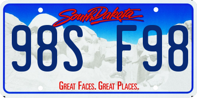 SD license plate 98SF98
