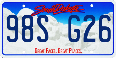 SD license plate 98SG26