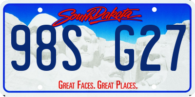 SD license plate 98SG27