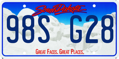 SD license plate 98SG28