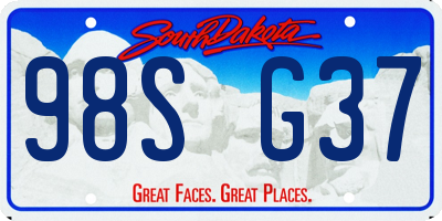 SD license plate 98SG37