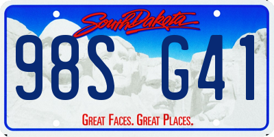 SD license plate 98SG41