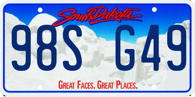 SD license plate 98SG49