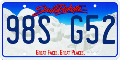 SD license plate 98SG52