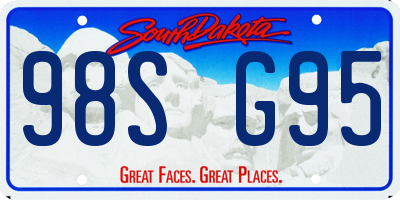 SD license plate 98SG95