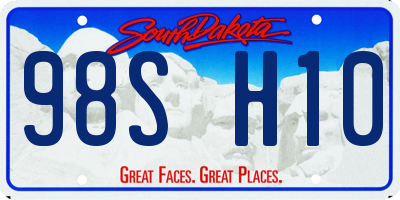 SD license plate 98SH10