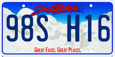 SD license plate 98SH16