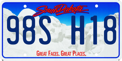 SD license plate 98SH18