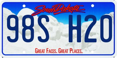 SD license plate 98SH20