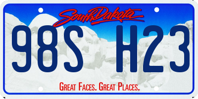 SD license plate 98SH23