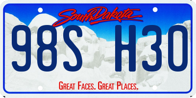 SD license plate 98SH30