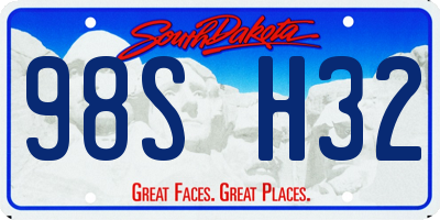 SD license plate 98SH32