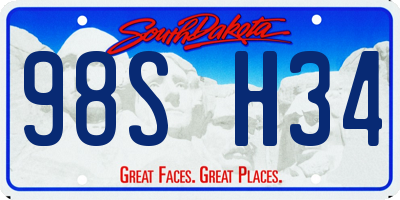 SD license plate 98SH34