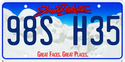 SD license plate 98SH35