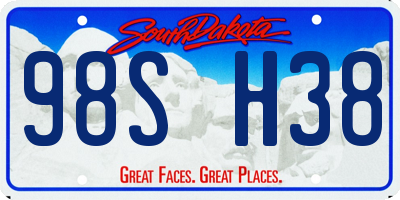 SD license plate 98SH38