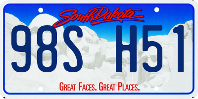 SD license plate 98SH51