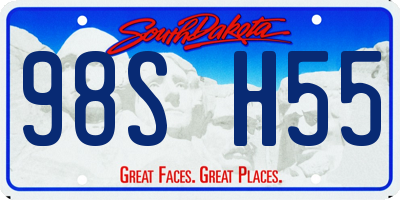 SD license plate 98SH55