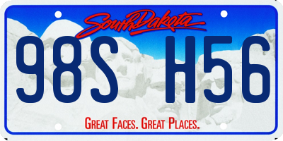 SD license plate 98SH56