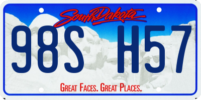SD license plate 98SH57
