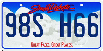 SD license plate 98SH66