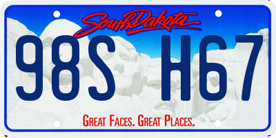 SD license plate 98SH67