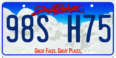 SD license plate 98SH75
