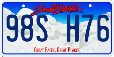 SD license plate 98SH76