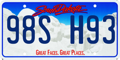 SD license plate 98SH93